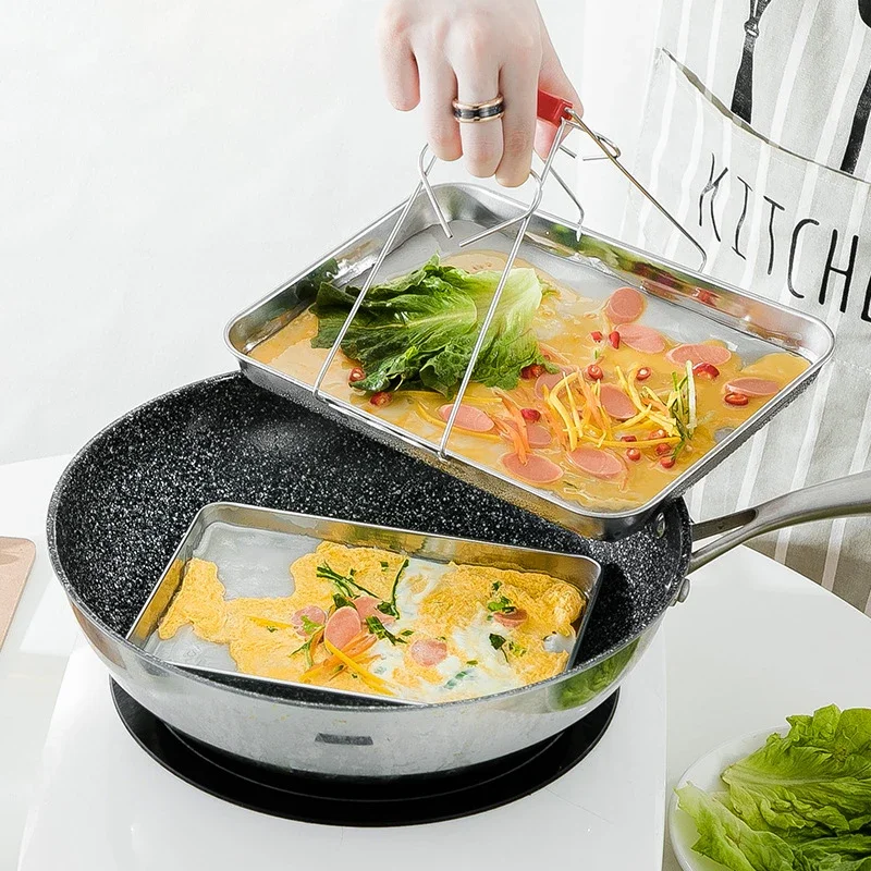 Stainless Steel Vermicelli Dish Rectangular Flat Bottom Barbecue Tray Restaurant Spare Baking Tray Rice Noodle Steaming