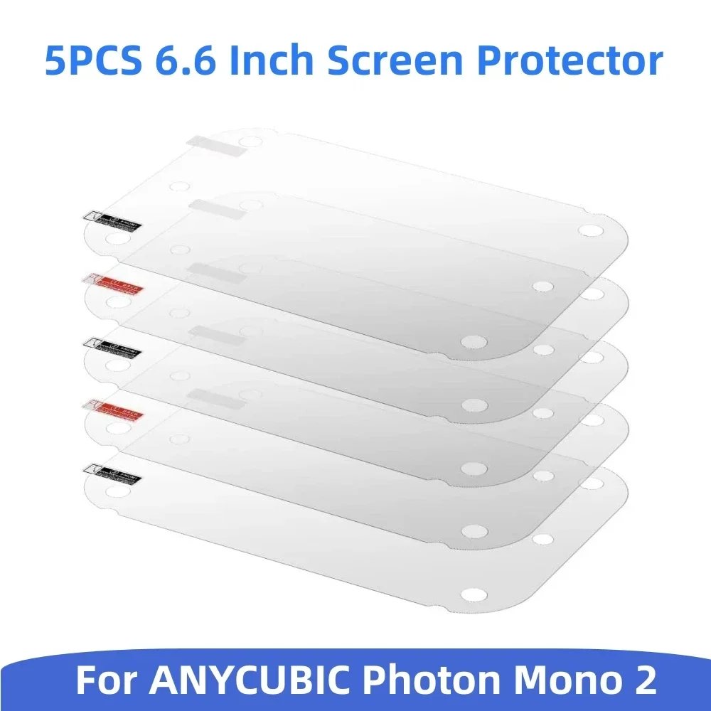 5 Stück Displayschutzfolie 6,6 Zoll LCD-Schutzfolie für Anycubic Photon Mono 2 Zubehör Ersatz für 3D-Harzdrucker