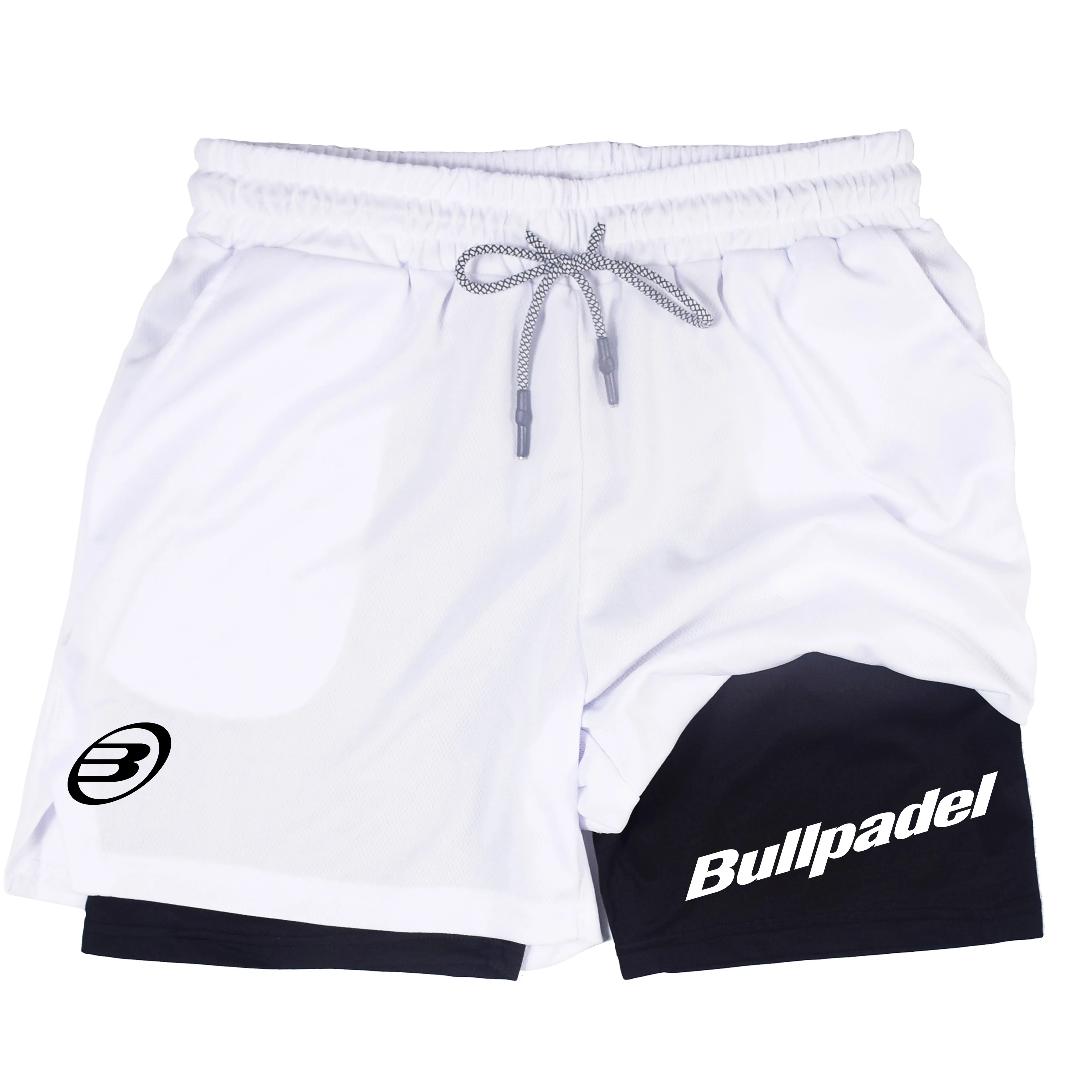 Men's two-piece sports shorts Breathable casual quick drying double-layer shorts Summer running tracksuit bottoms mobile phone p 4