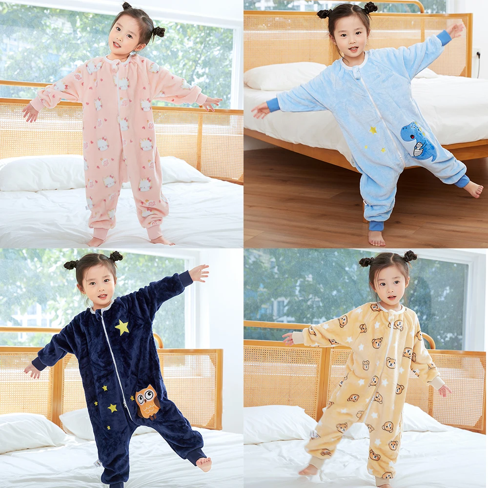 Boys Girls Sleeping Bag Kids Toddlers 0 to 1 2 3 4 5 6 Years Winter Onesie Children Pijamas Infantil Owl Halloween Pajamas