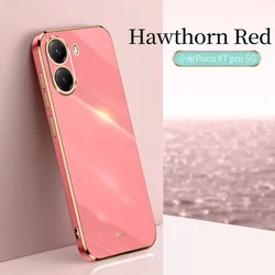 Redmi Turbo 4 6D Plaited Soft TPU Shockproof Phone Case for POCO X7Pro 5G (Red)