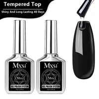 MXSI 15ml Tempered Top Coat Bright Effect Long Wear Color Natural Base Coat Nail Gel Polish High Quality TopCoat Gel Varnish 1