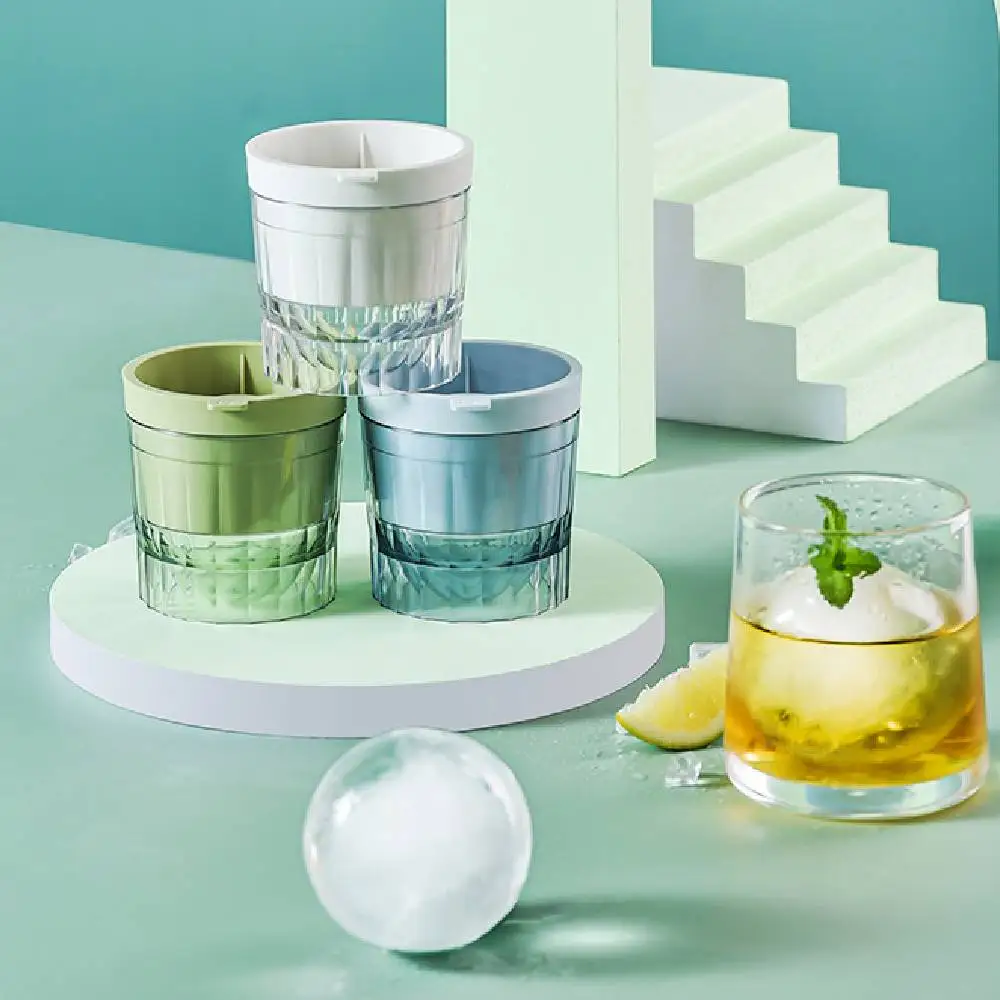 Ice Cube Mold PP Ice Bucket Mold Round Ball with Lid Cube Maker Tools