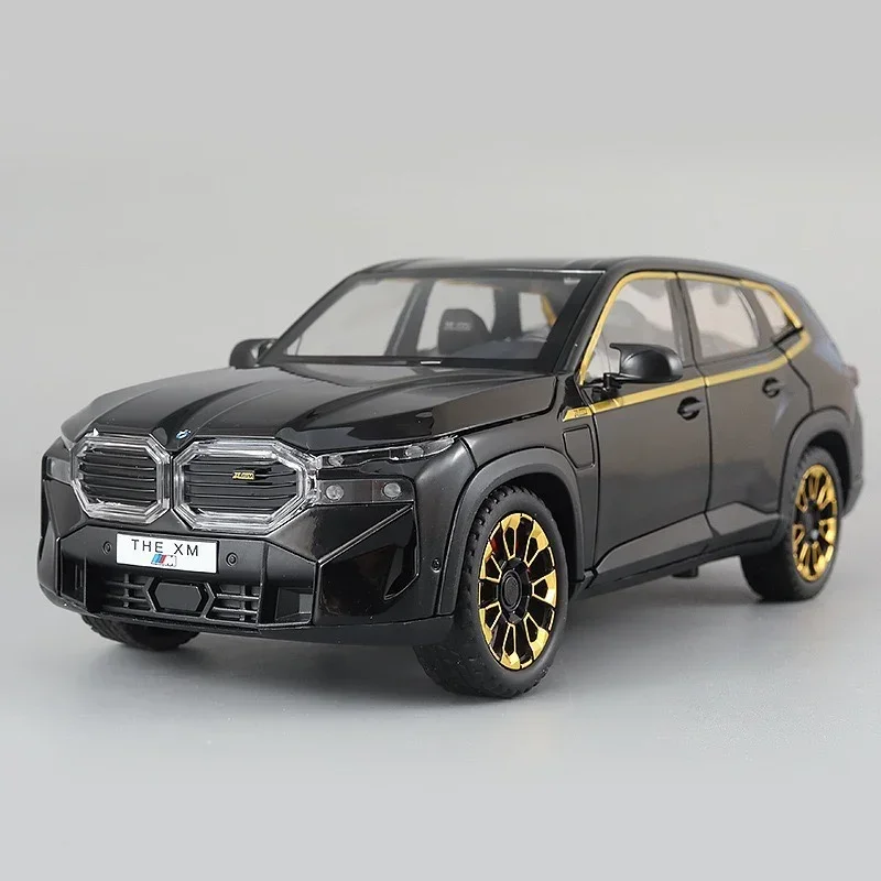 Simulation 1:24 BMW XM Alloy SUV Car Model Off Road Vehicles Toys Kids Boys Gift Sound and Light Collective Voiture Miniature