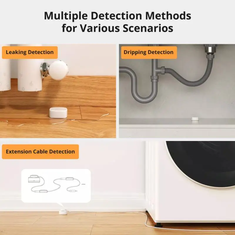 SONOFF SNZB-05P Zigbee Water Leak Sensor Leaking and Dripping Detection Real-time Alerts Support ZHA Home Assistant Google Alexa