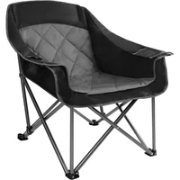 Oversized Padded Camping Chair Heavy Duty Quad Fold Arm Chair Portable for Outdoor - Support 450LBS 1