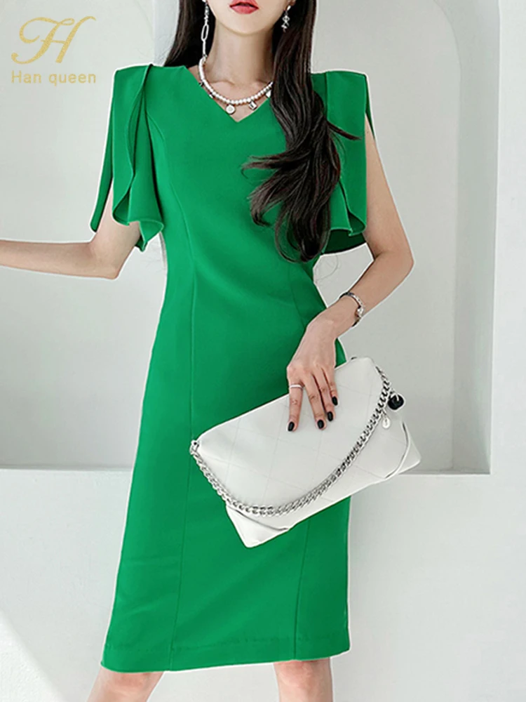 green emerald velvet dress Girls Short Sleeve Tiered summer party Dress 100% cotton