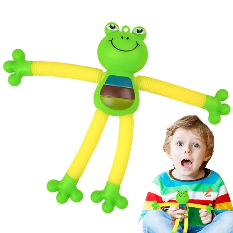 

Children Suction Cup Toys Pop Tubes Stress Relief Telescopic Frog With Light Fidget Toys Sensory Bellows Toys Squeeze Toy