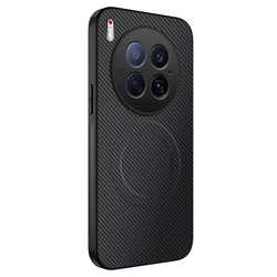 Premium Magnetic Carbon Fiber Soft Silicone Protective Case Cover for TE Camon 30 Pro 5G (Black)