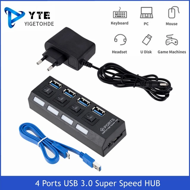 Mini HUB USB 3.0 Super Speed 5Gbps usb3.0 4 Ports, Portable Micro USB 3.0,  Répartiteur