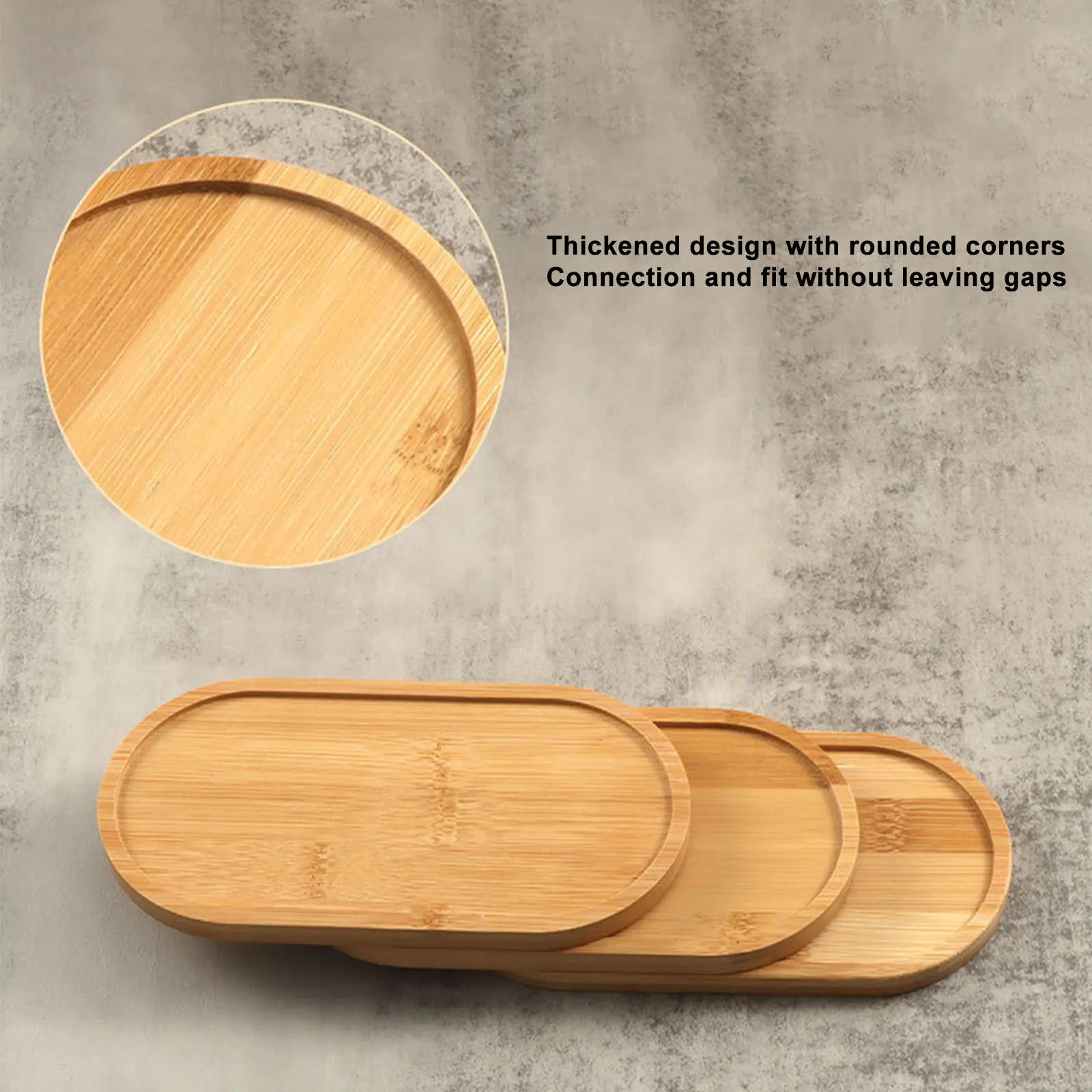 1/2pcs Bamboo Vanity Tray Bathroom Counter Tray for Organizing Bottles Candle Perfume Decorative Small Oval Platter 5