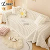 Luxury Faux Fur Sofa Covers for Living Room Warm Winter Super Soft Plush Couch Covers Bubble Shaped Thick Slipcover Sofa Towel 1