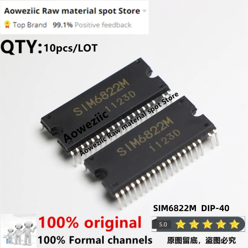 

Aoweziic 2021+ 100% New Imported Original SIM6822M DIP-40 High Voltage 3-phase Motor Driver 400V 5A