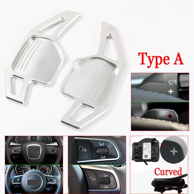 Carbon Fiber Paddle Shift For Audi A4 B8 A3 8P S3 A5 A6 S6 C6 Q5 A8 R8 TT TTS 2006 2011 Car Steering Wheel Paddles Shifter Extension DSG 1Pair Red Black