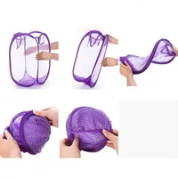 Foldable Color Mesh Clothes Dirty Clothes Basket Household Mesh Dirty Clothes Basket Storage Basket Storage Bucket Laundry Baske 6