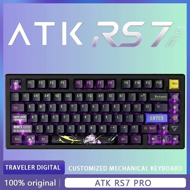Atk Rs7 Pro 기계식 키보드, 유선 알루미늄 스위치, 합금 마그네틱 RGB 8k Rt, 조정 가능한 발로란트 게임 맞춤형 E스포츠 키보드