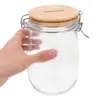 Clear Piggy Bank Large Capacity Money Coin Saving Box Wooden Slotted Lid Piggy Bank Glass Money Jar Raffle Ticket Storage Jar 3