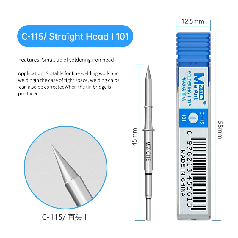 1/3Pcs High quality C115 soldering iron tip lead free C115-I/IS/K universal for aixun sugon OSS GVM T115 soldering station