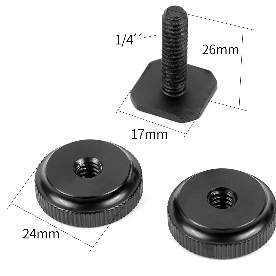 Tripod Mount Hot Shoe Adapter 1/4 3/8 inch Screw Single Nut Double Layer to Flas