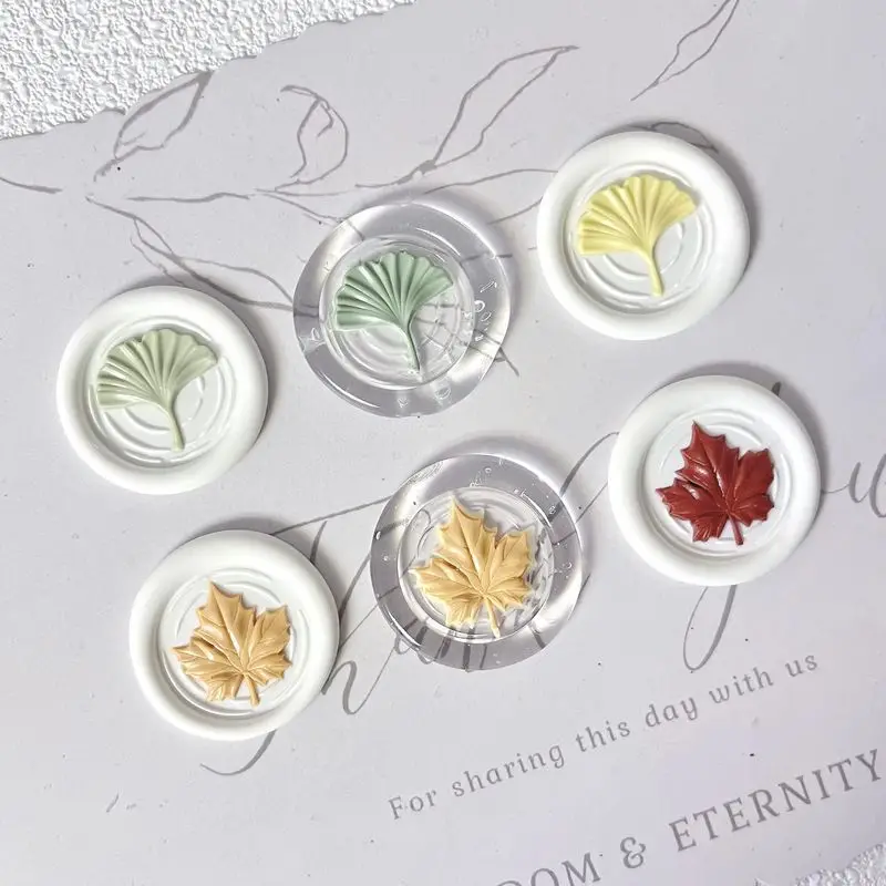 3D Relief Seal Wax Stamps Copper Head New Ginkgo Leaf DIY Sealling Wax Stamp Envelope Wedding Invitation Crafts Decoration