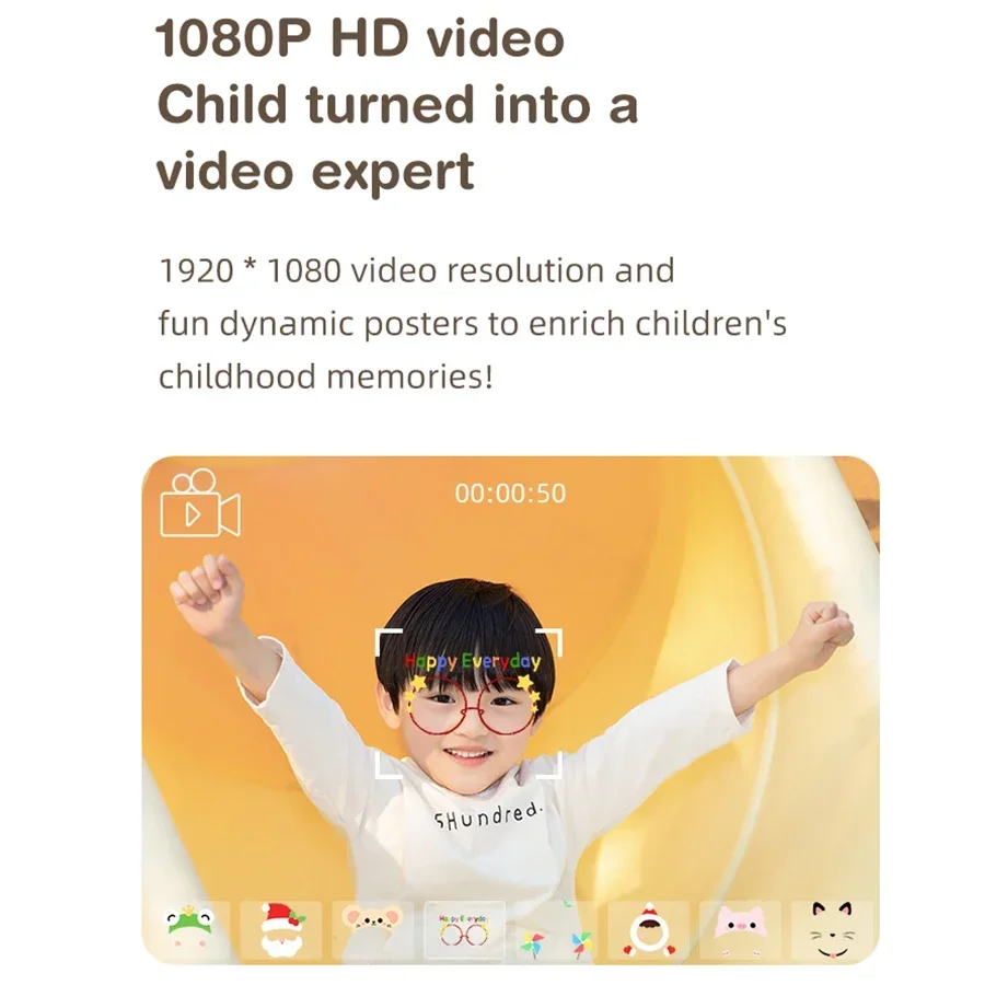 어린이 디지털 카메라, 교육 선물 장난감, 풀 HD 사진 비디오 카메라, 와이파이 기능, 전문 생일 선물