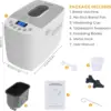 15-in-1 Breadmaker Dough Maker with Gluten Free Setting, 3 Loaf Sizes 3 Crust Colors, Nonstick Baking Pan, White 2
