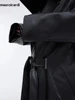 Mauroicardi Autumn Long Oversized Waterproof Black Faux Leather Trench Coat Men with Hood Loose Luxury Designer Clothes 2023 4