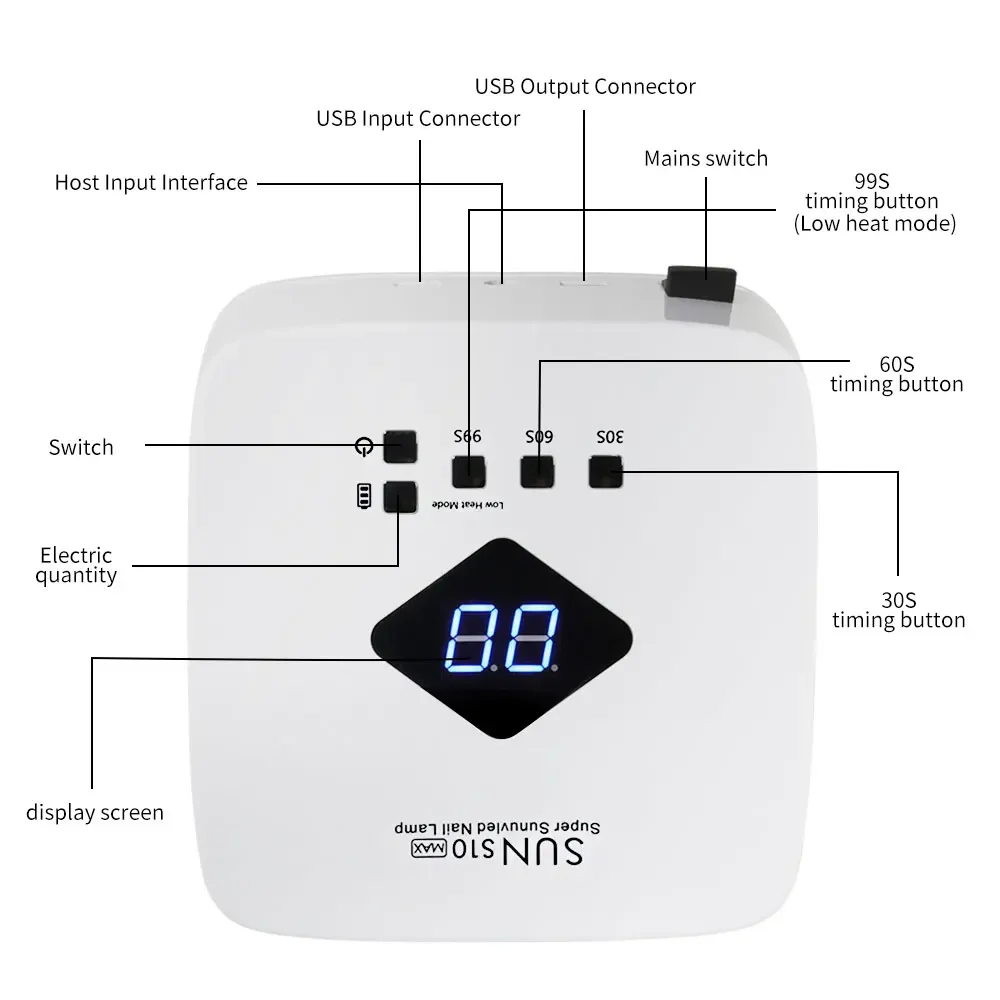 올인원 120W 브러시리스 매니큐어 먼지흡입기 충전식 UV LED 네일 램프 디자인
