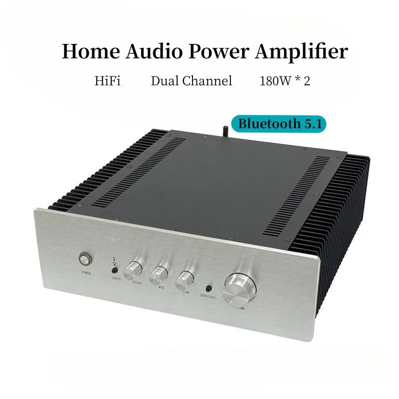 HiFi Dual Channel 180W * 2 Bluetooth 2SC5200/2SA1943 Merged High-power Home Audio Power Amplifier 2sc5200 2sa1943 hifi 120w dual differential full symmetric complementary ocl power amplifier board