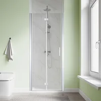 Bifold Shower Door, 30" W x 72" H, 1/4" Tempered Glass Shower Door, Foldable Shower Glass Door, Brushed Nickel Finish 1