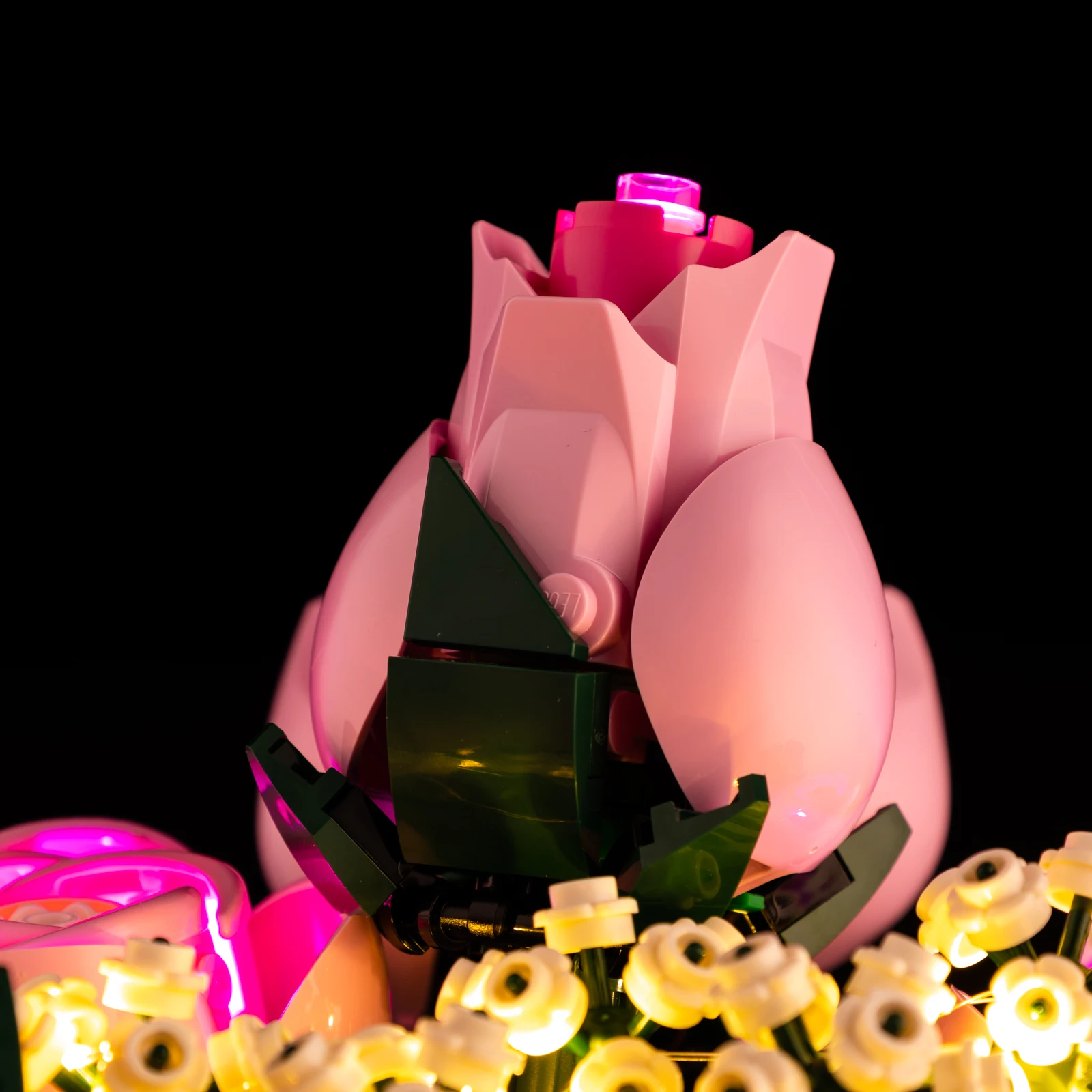 LED-Beleuchtungsset für Lego, Blumenstrauß aus rosa Rosen, Modell 10374, DIY-Spielzeug-Set, nicht im Lieferumfang enthalten, Bausteine – Detail 6