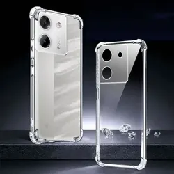 Shockproof Transparent Silicone Phone Case with Airbag Protection for Poco M6 Plus (FSKS)