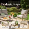 Patio Furniture Set,2 x Cushioned Leg Chair, 3-Seat Sofa with Coffee Table, 5 Seats Luxury All Weahter Outdoor Sofa Set for Deck 5