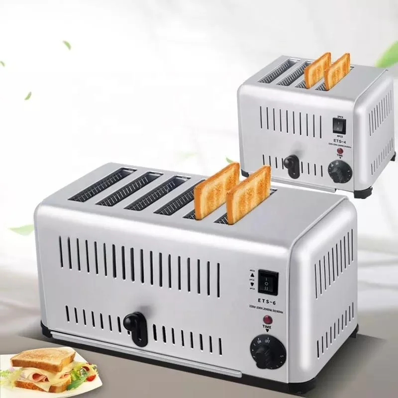 Commercial Sandwich Machine 6 Stainless Steel Electric Bread Maker Pop-Up Bread Toaster Suitable for Restaurant