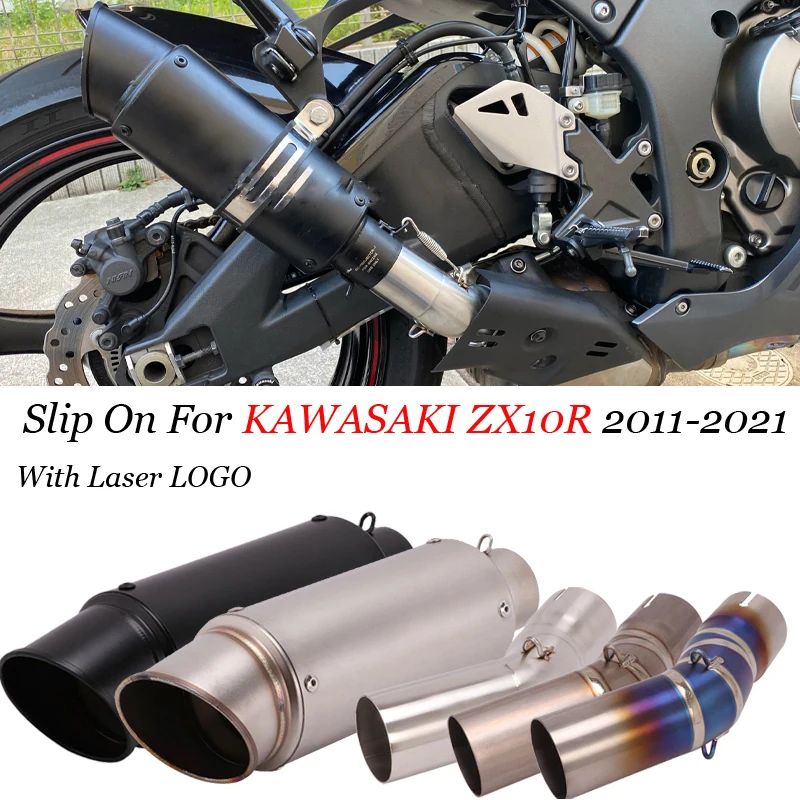 

Full Motorcycle Exhaust System Escape Middle Link Pipe 51mm Muffler Moto For Kawasaki ZX10R ZX 10R ZX-10R Mid Pipe 2008-2021