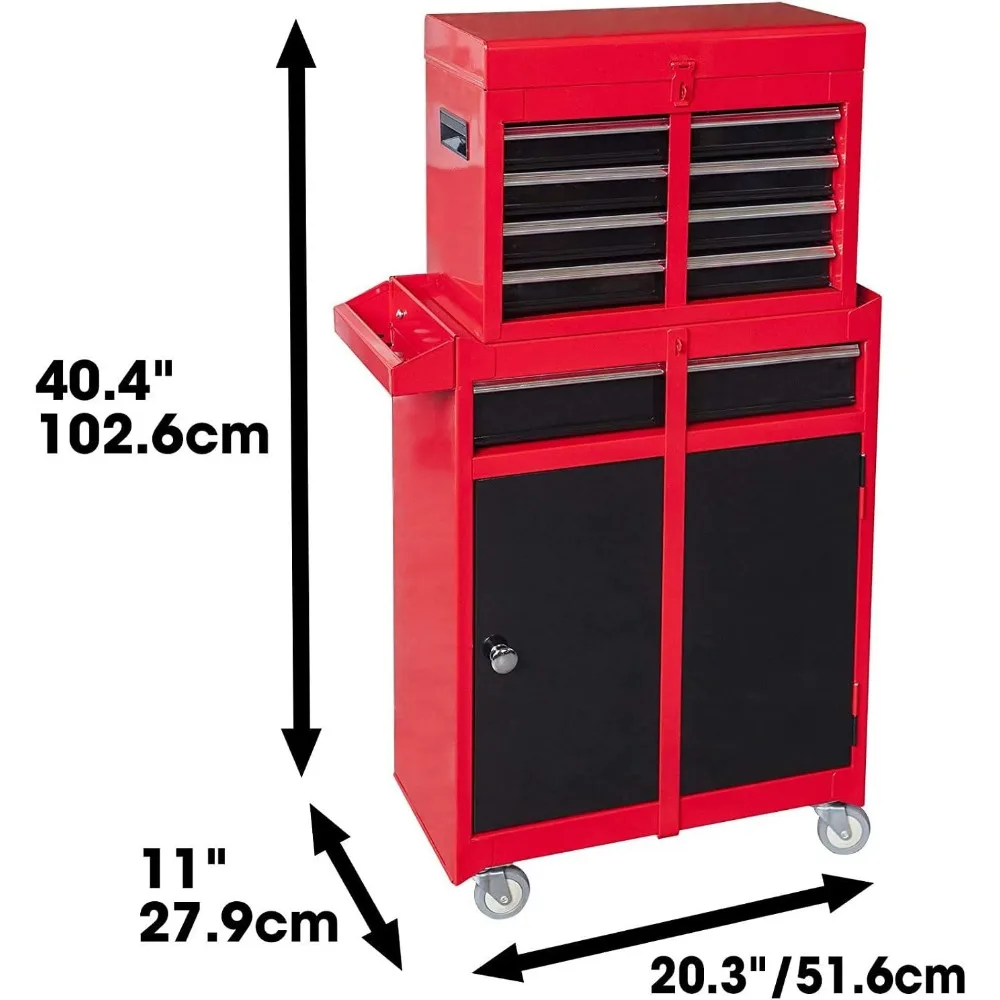 Torin Rolling Garage Workshop Tool Organizer: Detachable 4 Drawer Tool Chest with Large Storage Cabinet 3