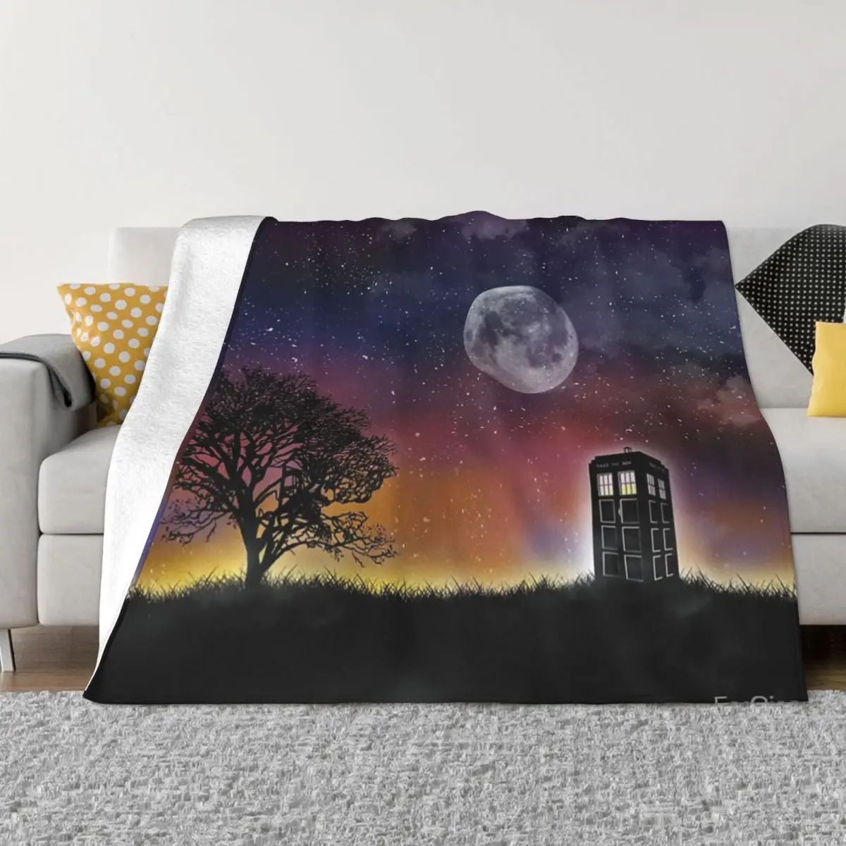 Dr Who Tardis Landscape Coperta Copriletto Sul Letto Morbida Coperta Da Letto
