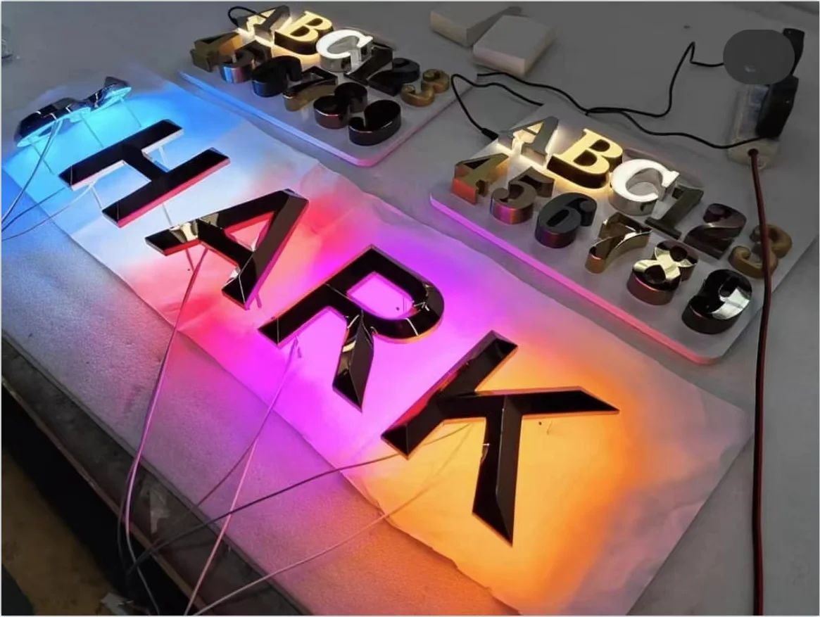 Metal Backlit Sign RGB Stainless Steel Luminous Letters Outside Indoor Company Store Wall Decor Illuminated Signage