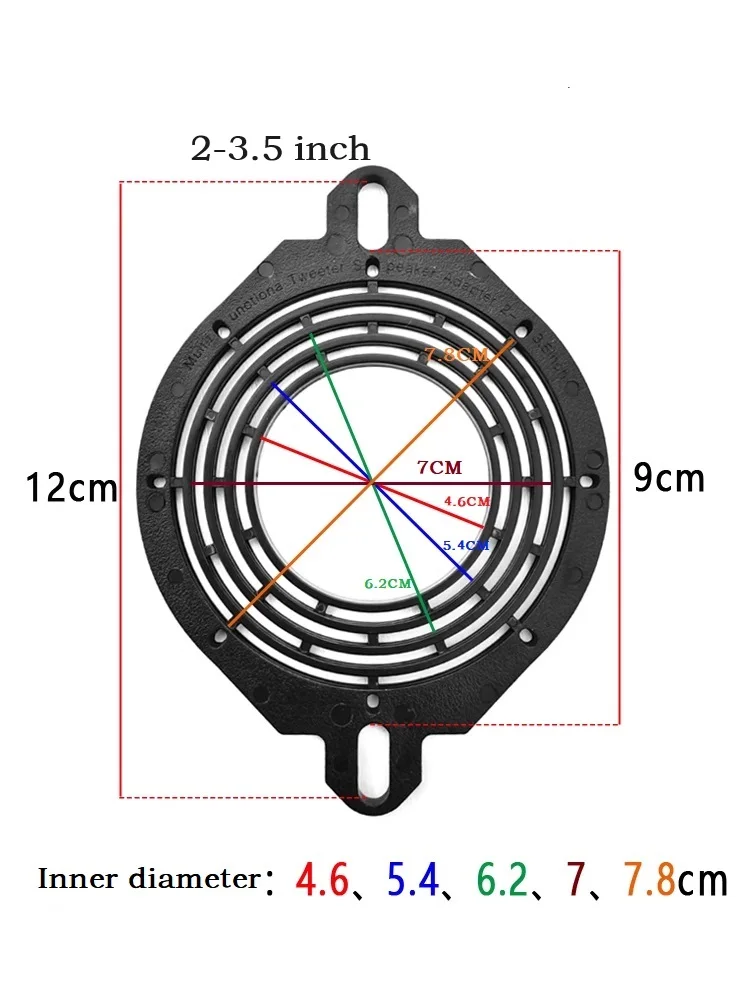 Multifunctiona High Car Mid Tweeter Speaker Adapter Mat 1-3.5" inch For audi honda toyota kia ford opel buick mazda lexus stereo speaker tweeter audio speaker adapter