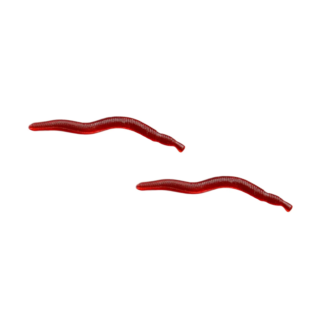 

5pcs 4cm Simulation Fake Fishing Artificial Fishing Luress Bait Bionic Worm Lifelike Fishy Smell Artificial Fishing Luress (Red)