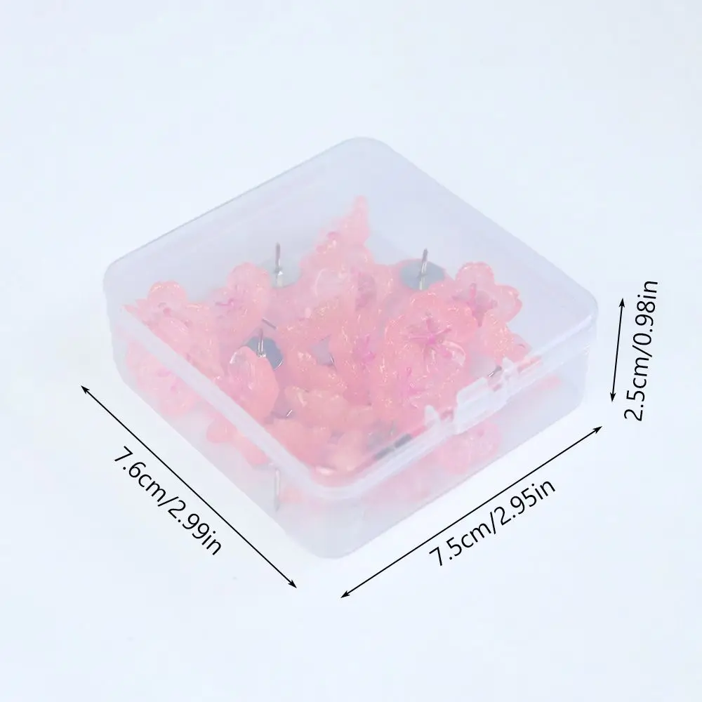 10/20/30Pcs 휴대용 크리 에이 티브 사쿠라 Pushpins DIY 3D 핑크 꽃 푸시 핀 재사용 가능한 귀여운 보드 푸시 핀 편지지