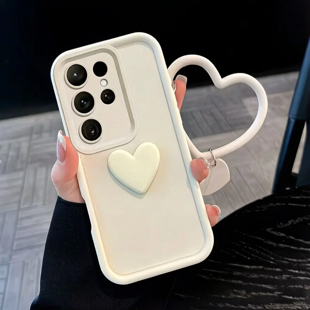 Charming 3D Love Heart Bracelet Silicone Phone Case