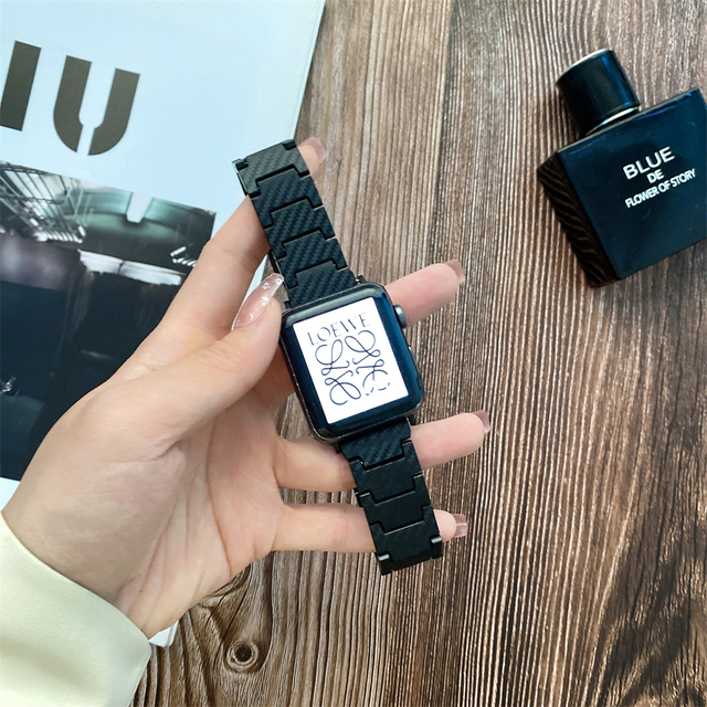 Carbon Fiber Texture Strap For Apple Watch Band 45MM 41MM 44MM 42MM 40MM 38MM PC Wristband For iWatch 7 6 5 4 SE 3 2 1
