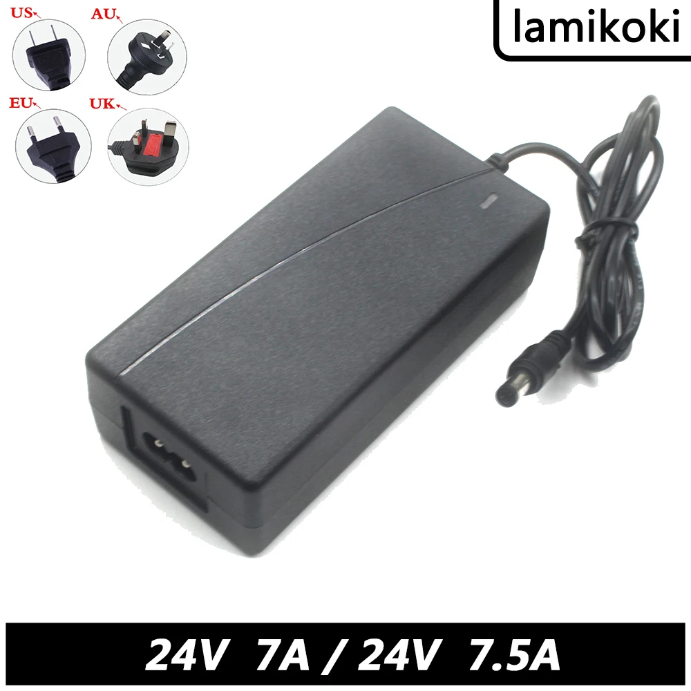 Adaptador de Energia ac para dc 24v 7a 7.5a Transformador Conversor 24v Carregador de Fonte de Alimentação para Tira Led e Logitech Racing Wheel