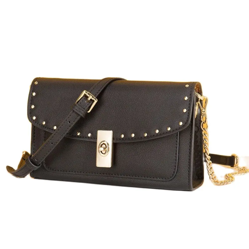 

New Women's Rivet Envelope Bag Fashion Leather Chain Small Square Bag Cowhide Shoulder Bag Crossbody Bag