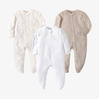 0-12 Months Newborn Girl and Boy Romper Pajamas 100% Cotton Long Sleeve Baby Clothe Zipper Jumpsuit Cotton Fashion Baby Clothing 1