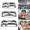 1pc Stainless Steel Divided Dinner Tray Lunch Container Food Plate for School Canteen 3/4/5/6 Section 2