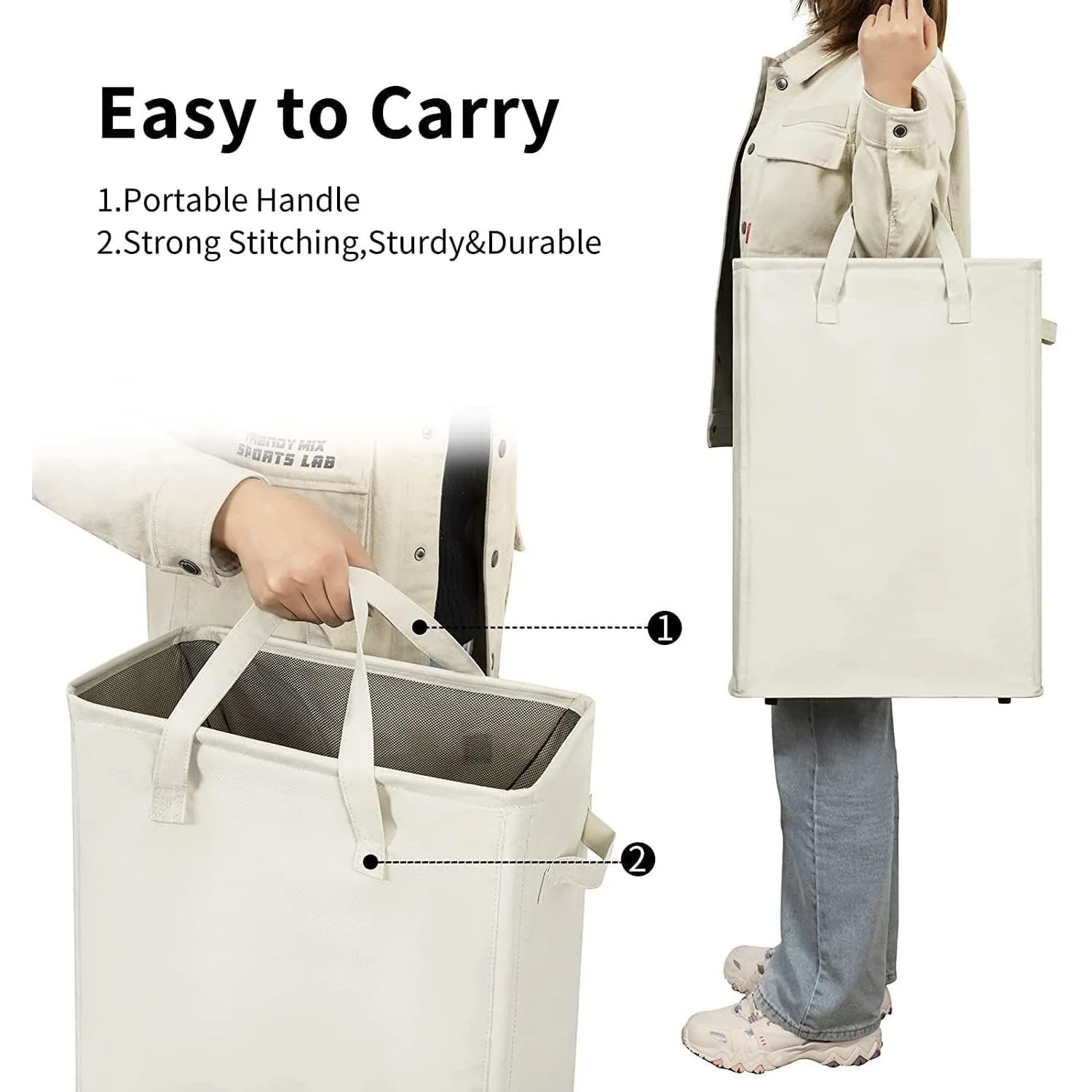 Oxford Fabric Foldable Laundry Basket Collapsible Storage Organizer for Home Toys Clothes Durable Multi-Purpose Hamper