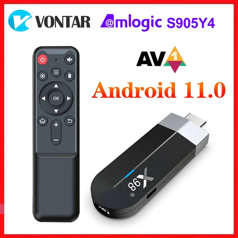 Clé TV X98 S500 Amlogic S905Y4 Android 11, Façade AV1, Core 4K, Touriste, Wifi, BT, Android 11.0, Lecteur MultiXXL, Mise à Jour de X96S