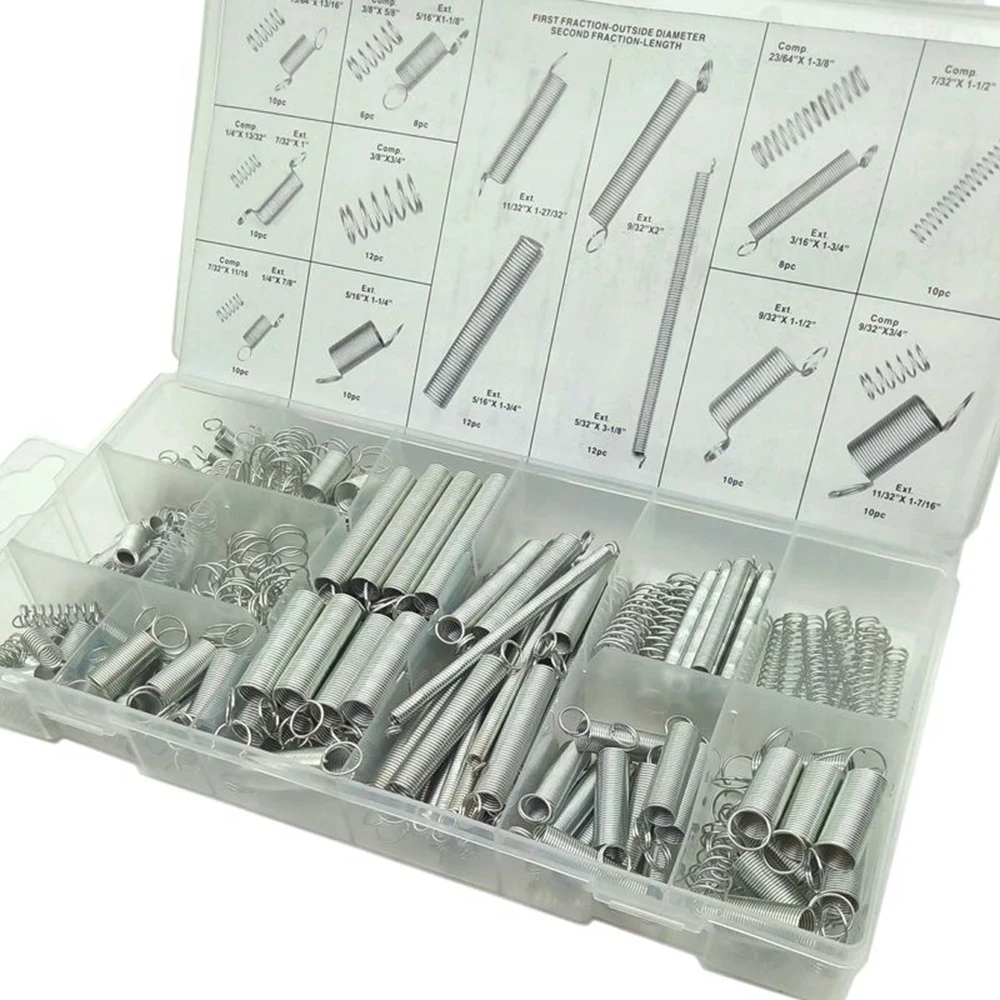 Compression Spring Kit 200 Piece Spring Assortment Set - Zinc Plated ...